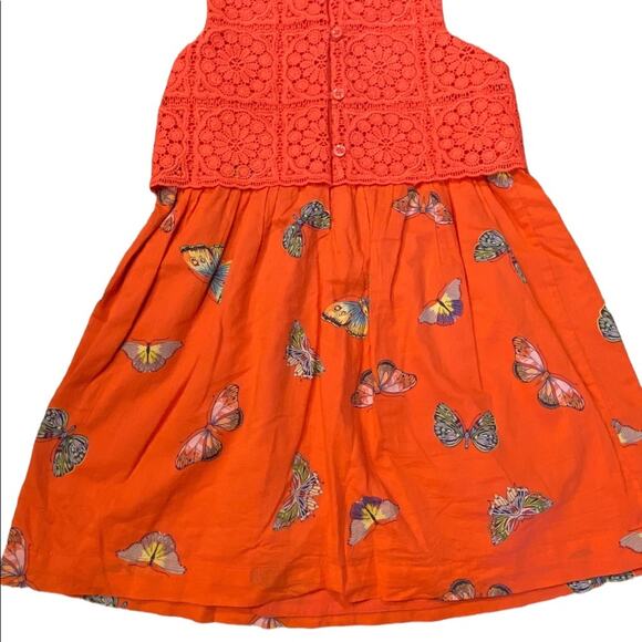 Gap little Girls Size 4 Pink/Red Summer Cotton Sleeveless Dress Butterfly print - Picture 2 of 5